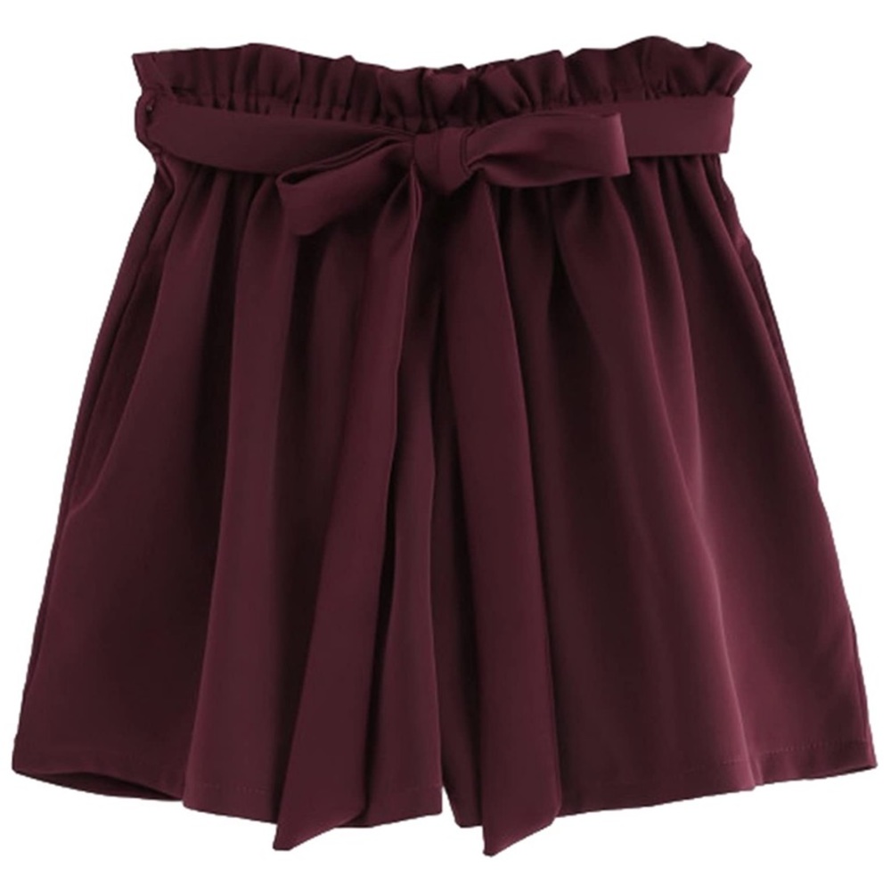 High Waist Stretchy Tie Shorts